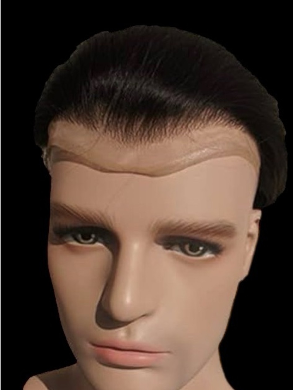 Sleek Natural color Men’s Toupee human hair baldness replacement wig BNWOT